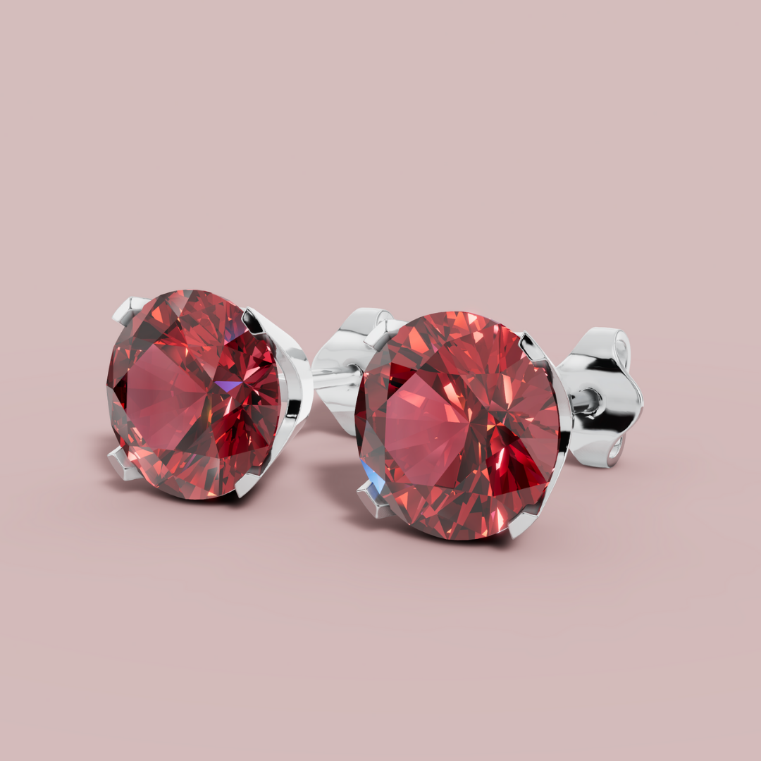 Classic Round Fire Stud Earrings