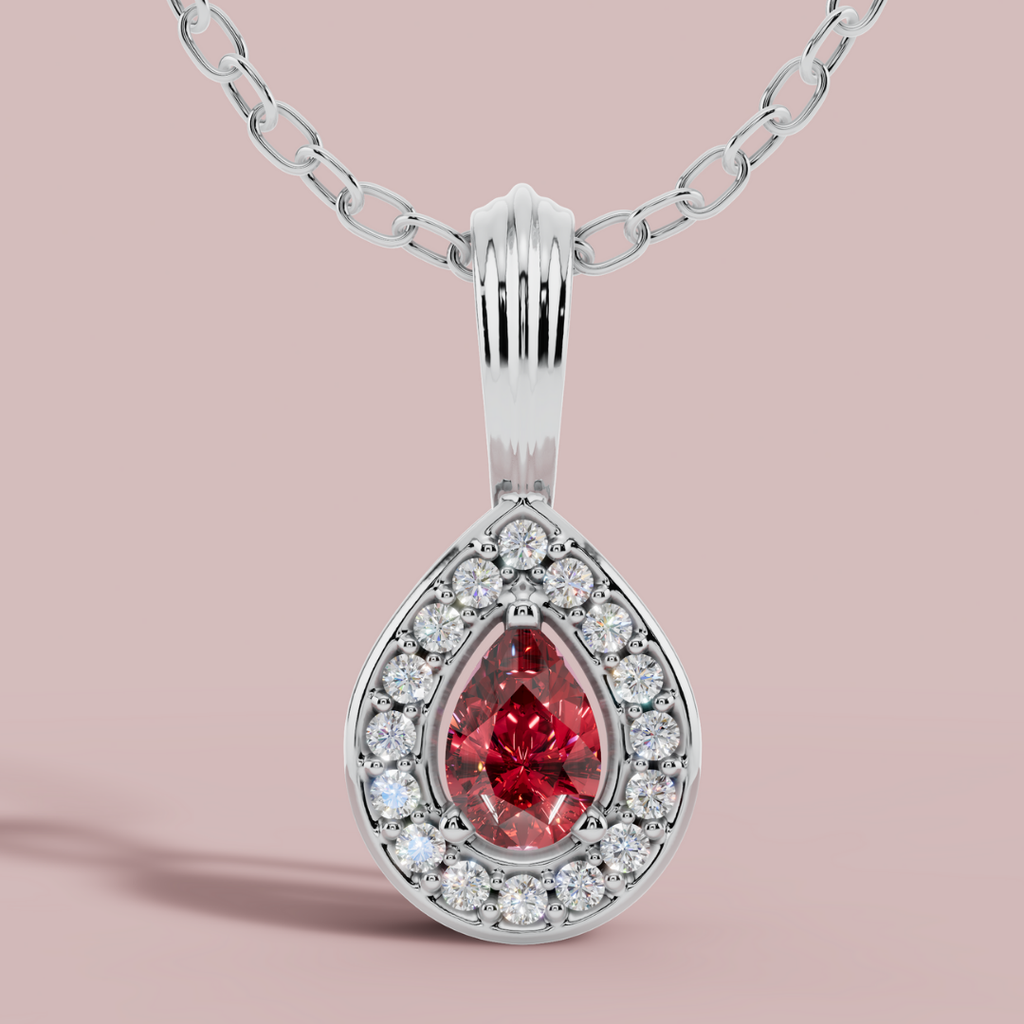 Delphi Red Pear Necklace