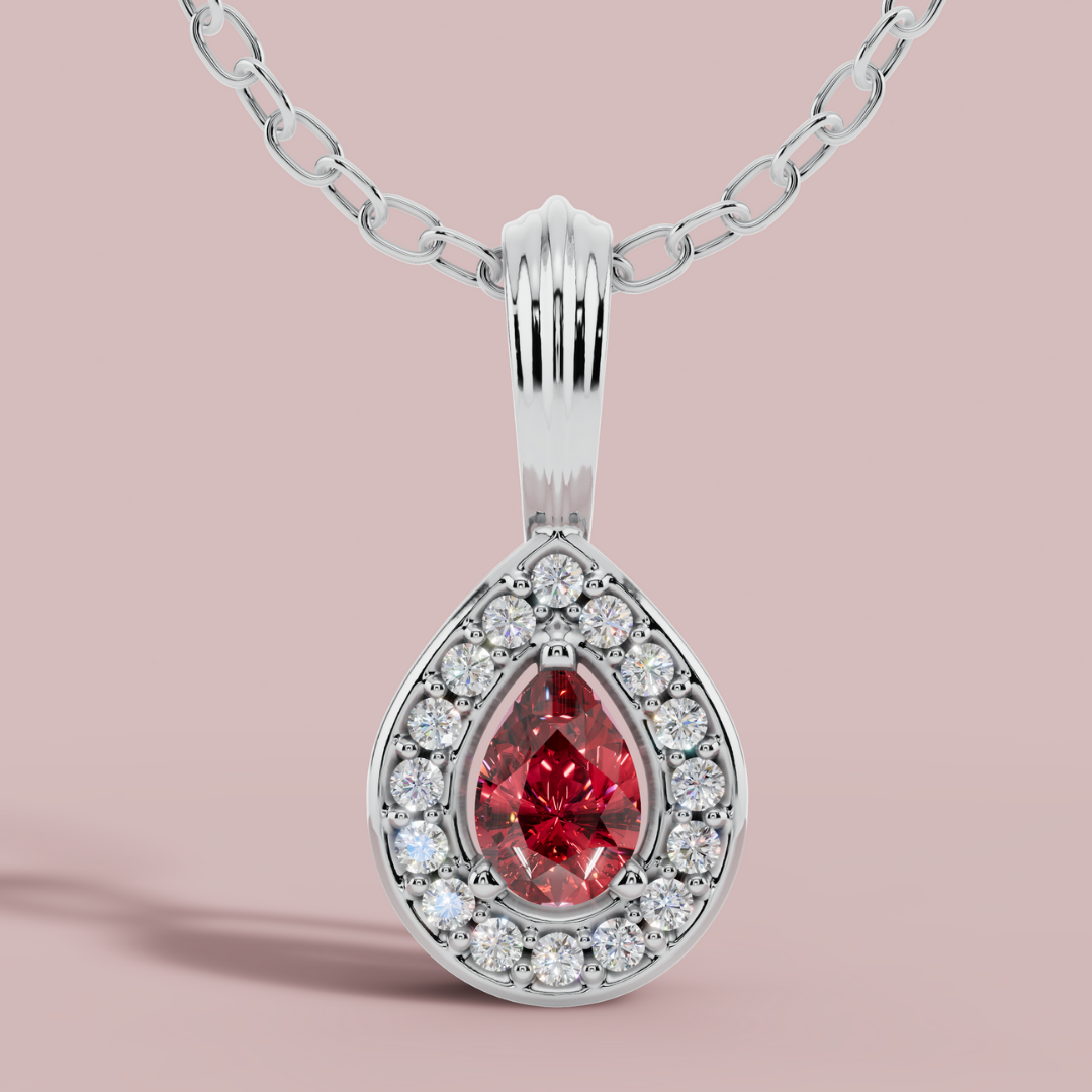 Delphi Red Pear Necklace