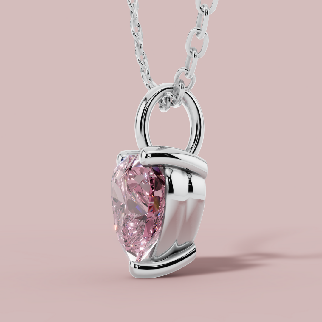 Signature Pink Heart Solitaire Necklace