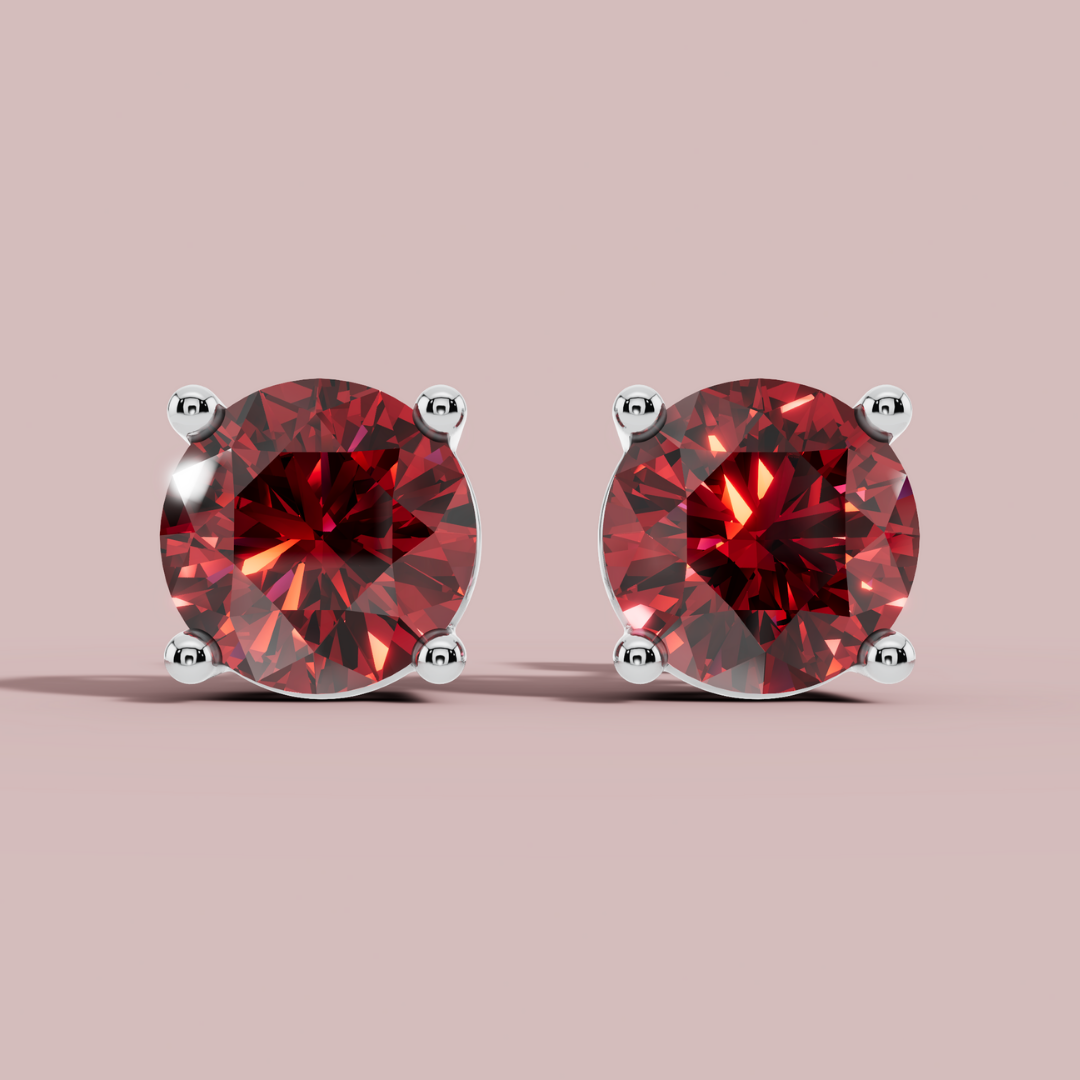 Moderna Round Fire Stud Earrings