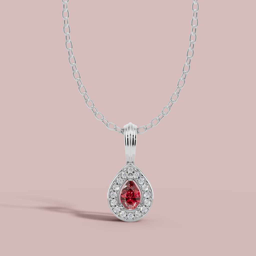 Delphi Red Pear Necklace
