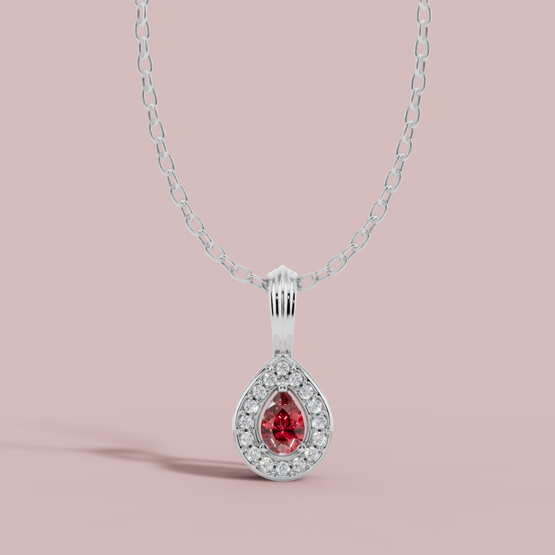 Delphi Red Pear Necklace
