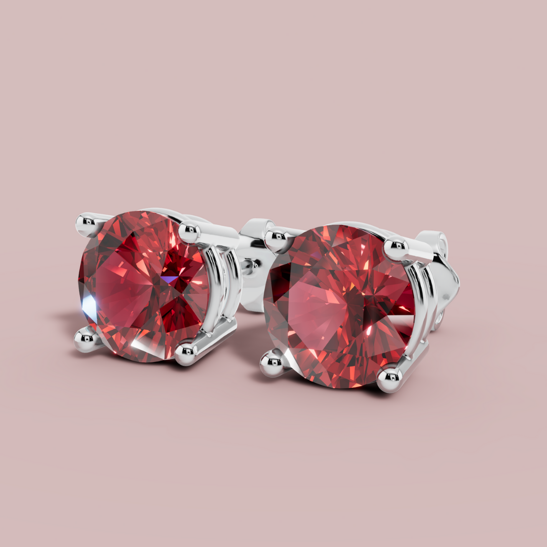 Moderna Round Fire Stud Earrings