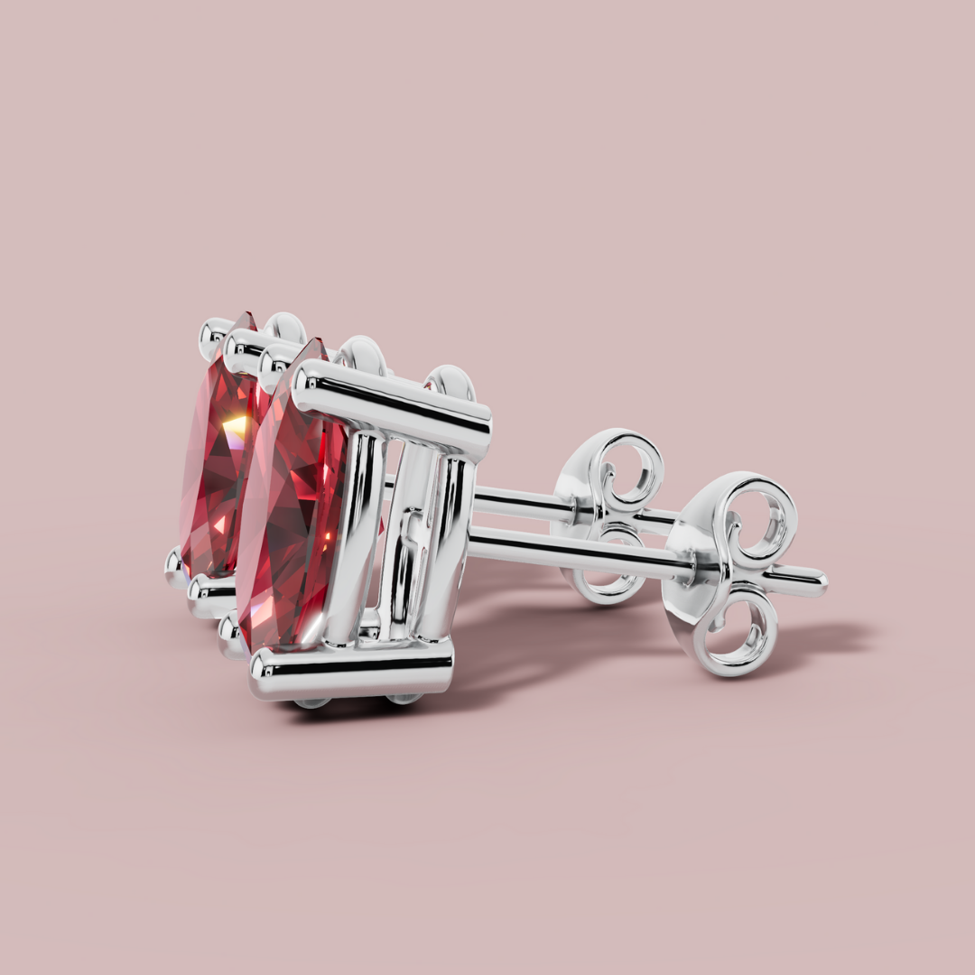 Elante Oval Fire Stud Earrings