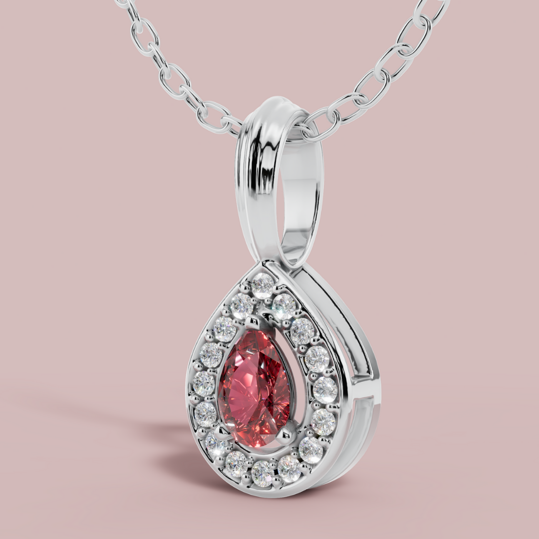 Delphi Red Pear Necklace