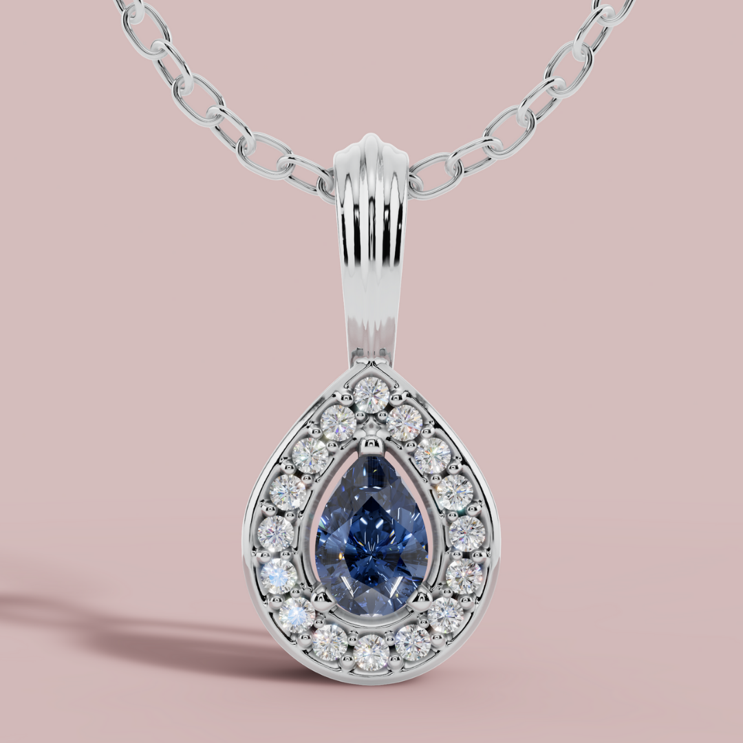 Delphi Blue Pear Necklace