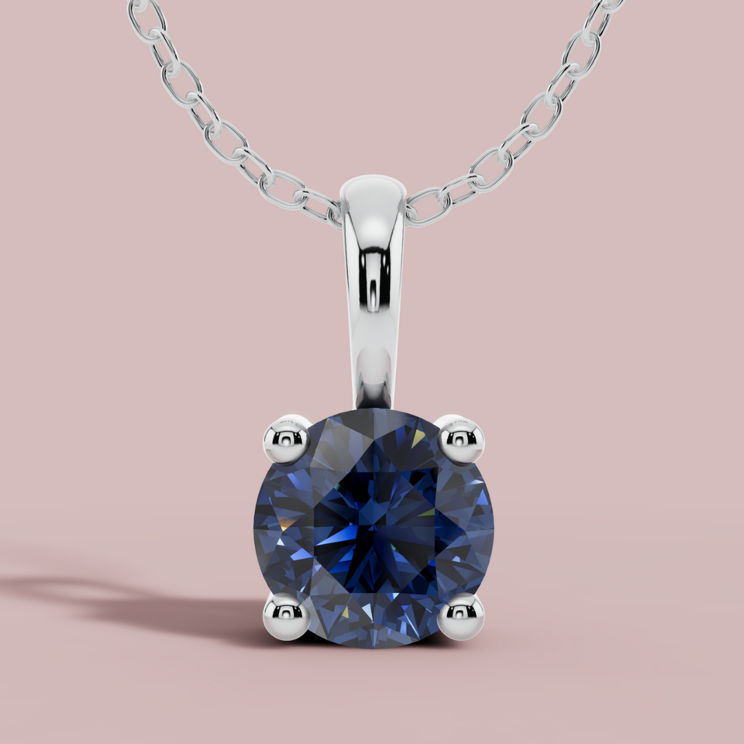 Blue signature Solitaire Necklace