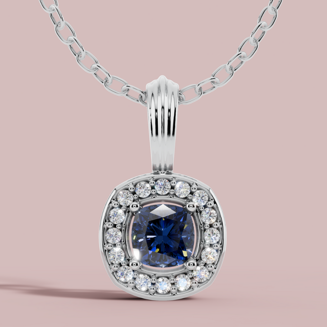 Liham Blue Cushion Necklace