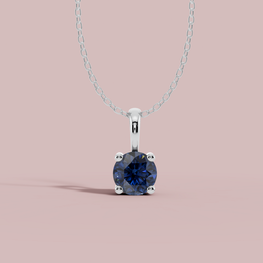 Blue signature Solitaire Necklace