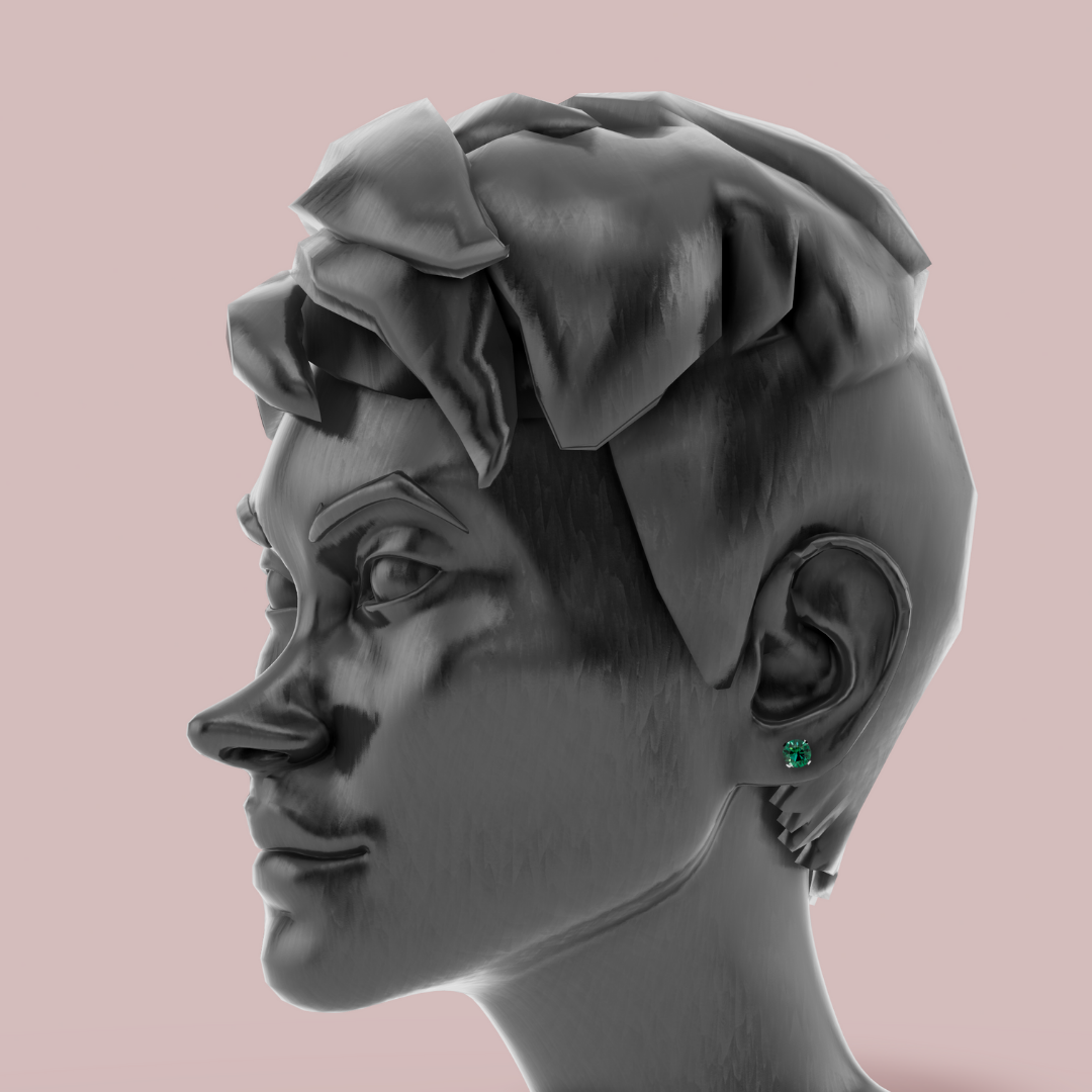 Classic Green Round 925 Pure Silver Stud Earrings My Store