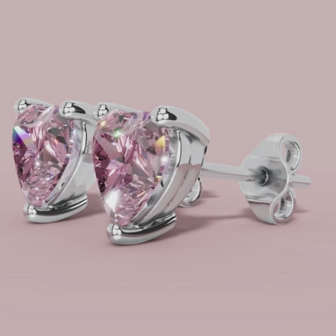 Signature Pink Heart Stud Earrings